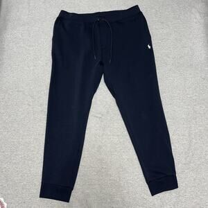 POLO RALPH LAUREN Mens Double Knit Jogger Pants Ribbed Cuff Navy Bleu 2XL NWOT